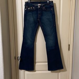 True Religion dark blue Sz 30 bootcut style jeans RN#112790, like new,used once